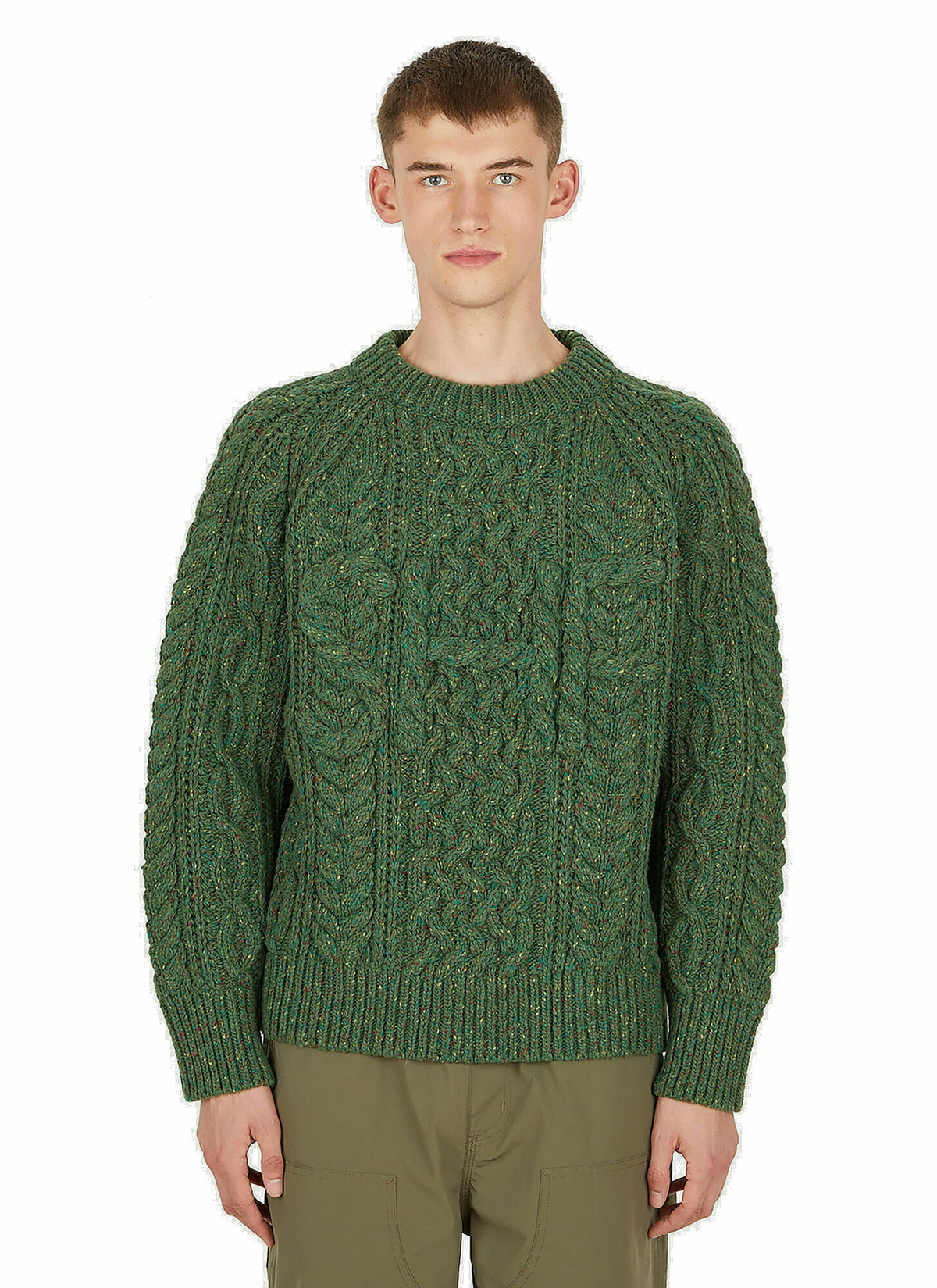 Cable Knit Sweater in Dark Green Sky High Farm Workwear