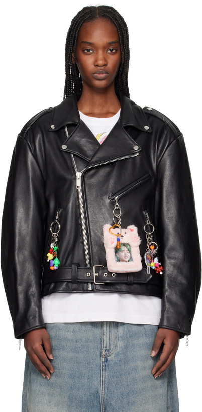 Photo: doublet Black Ita Riders Leather Jacket