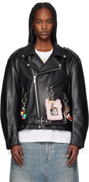 doublet Black Ita Riders Leather Jacket