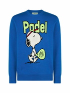 MC2 Saint Barth Man Crewneck Sweater With Snoopy Padel Jacquard | Snoopy - ©peanuts Special Edition