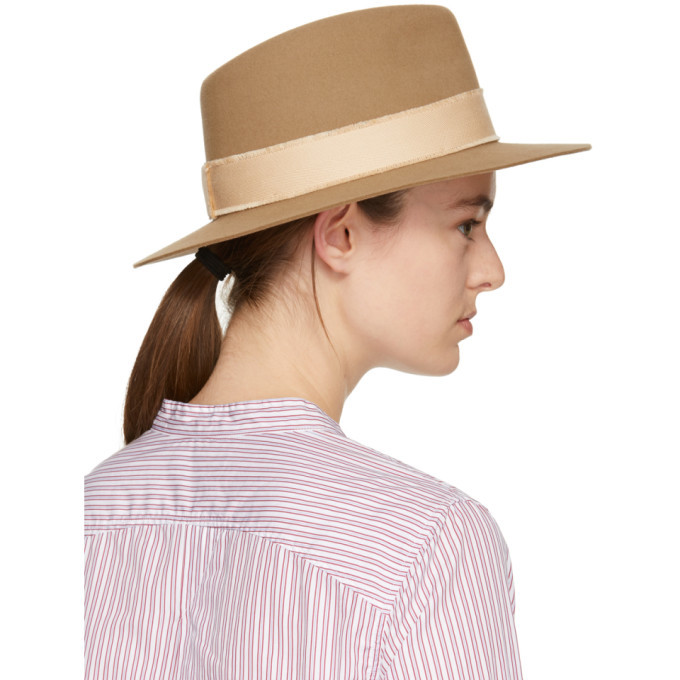 Maison Michel Beige Felt Andre Hat Maison Michel