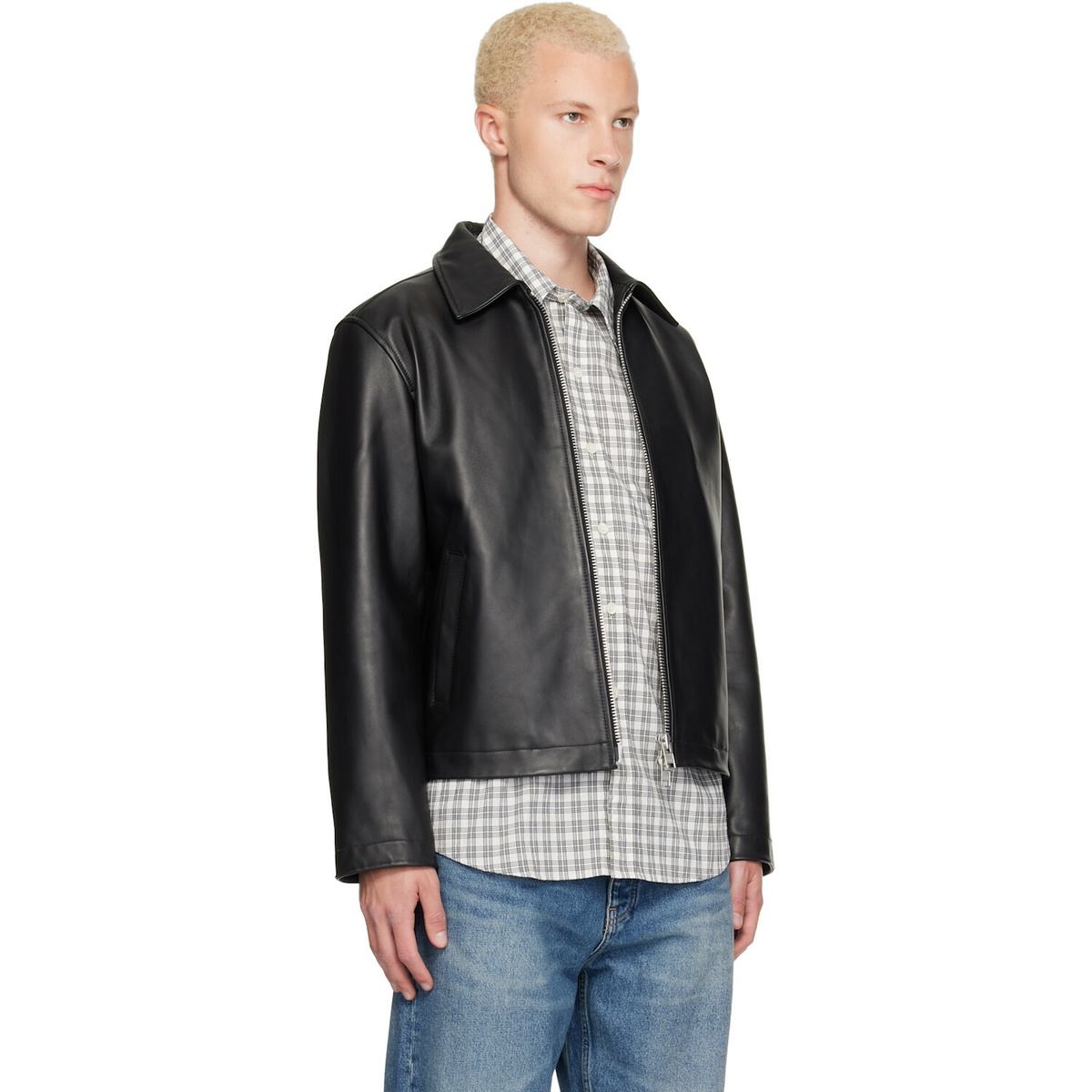 Sunflower Black Short Leather Jacket