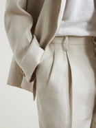 Kaptain Sunshine - Straight-Leg Linen and Silk-Blend Trousers - Neutrals