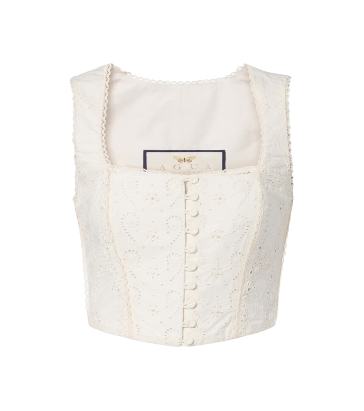 Photo: Agua by Agua Bendita Cornalina broderie anglaise cotton bustier top