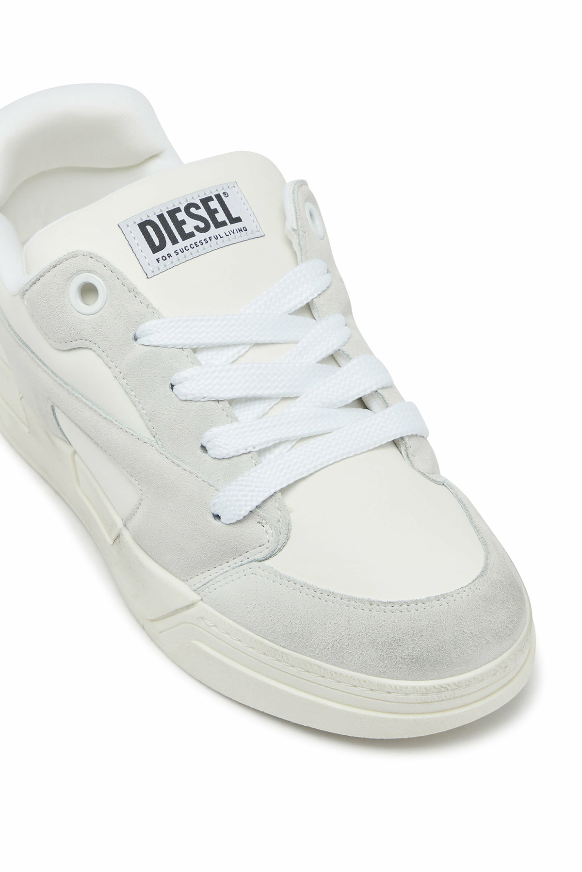 Diesel S-D-Ollie - Distressed sneakers in leather and suede - Sneakers Mens in White