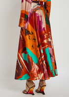 Roksanda Ameera Printed Satin Midi Skirt Multi Print