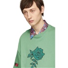 Lanvin Green Oversized Thank You Rose T-Shirt