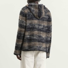 Our Legacy Men's Woods Check Lofty Wool Full Zip Hood in Night