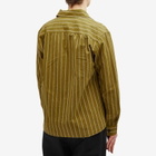 MHL by Margaret Howell Men's Overall Stripe Shirt in Light Olive/Off White