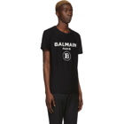 Balmain Black Velvet Logo T-Shirt