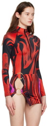 Louisa Ballou Red Spring One-Piece Swimsuit