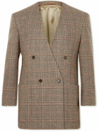 GUCCI - Double-Breasted Prince of Wales Checked Wool Blazer - Neutrals