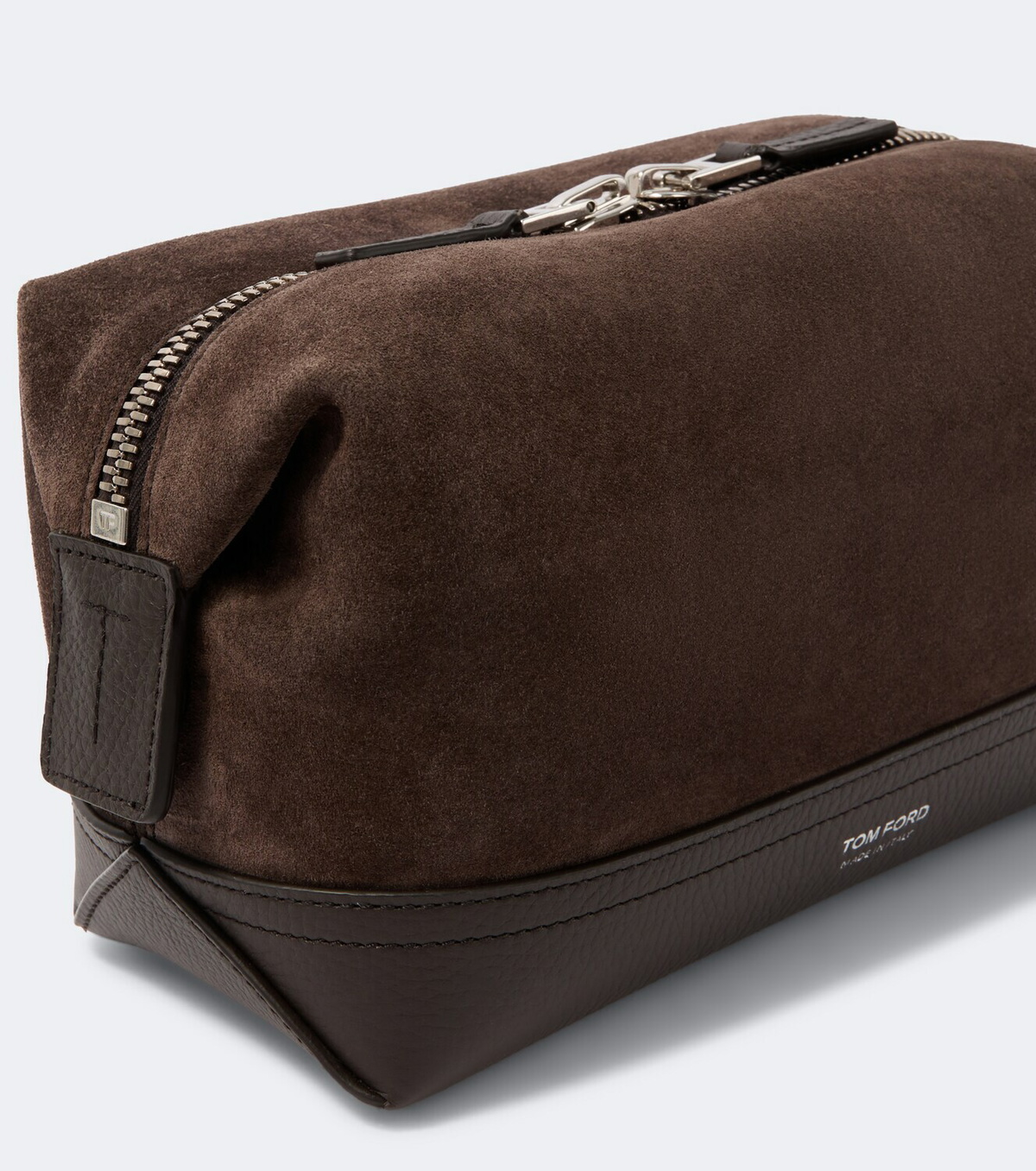 Tom Ford Leather-trimmed suede toiletry bag