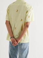Portuguese Flannel - Camp-Collar Embroidered Cotton-Poplin Shirt - Yellow