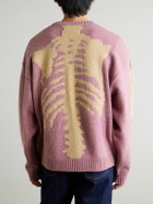 KAPITAL - Bone Oversized Intarsia Wool Sweater - Pink