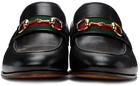 Gucci Black Web Horsebit Loafers