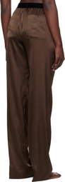TOM FORD Brown Stretch Silk Satin Pyjama Pants