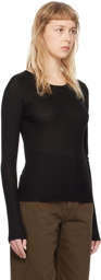 House of Dagmar Black Round Neck Long Sleeve T-Shirt