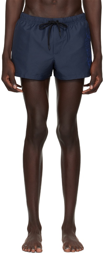 Photo: Versace Underwear Navy Cartouche Swim Shorts