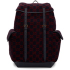 Gucci Navy Wool GG Backpack