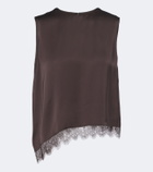 Vince Lace-trimmed satin top