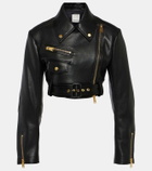 Simkhai Cropped leather biker jacket