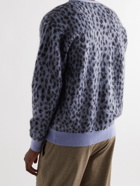 WACKO MARIA - Leopard Jacquard-Knit Cardigan - Purple - L