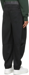 Feng Chen Wang SSENSE Exclusive Black Double Waistband Trousers