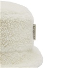 Moncler Men's Genius x Roc Nation Shearling Hat in Off White/Cream