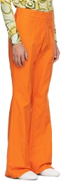 Raf Simons Orange Twill Flared Trousers