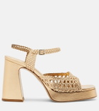 Souliers Martinez Cheyenne metallic leather sandals