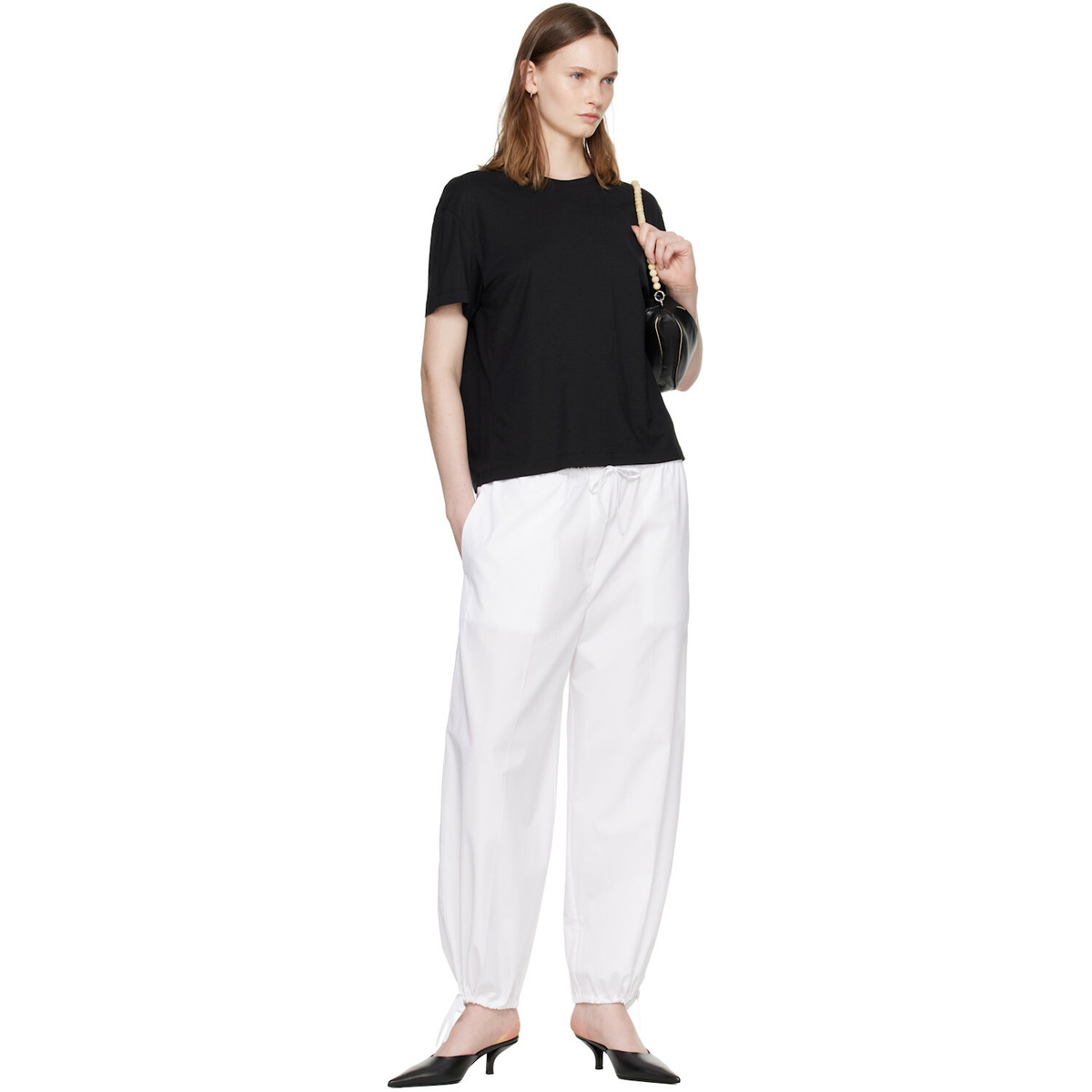 TOTEME White Drawstring Cotton Trousers