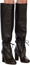 LEMAIRE Brown Tall Lace-Up Boots