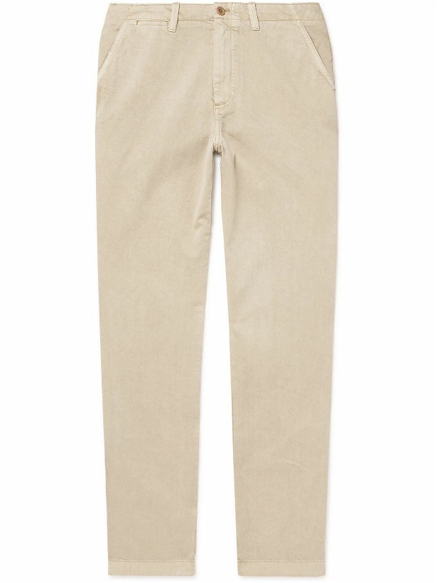Photo: Outerknown - Nomad Slim-Fit Straight-Leg Garment-Dyed Organic Cotton Trousers - Neutrals