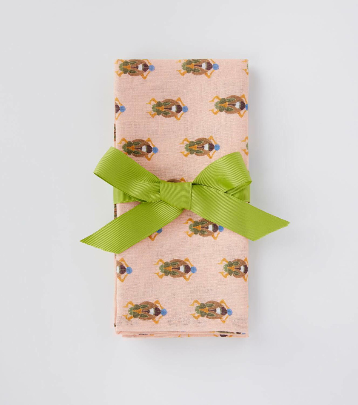La DoubleJ Pink Scarab Large set of 2 napkins