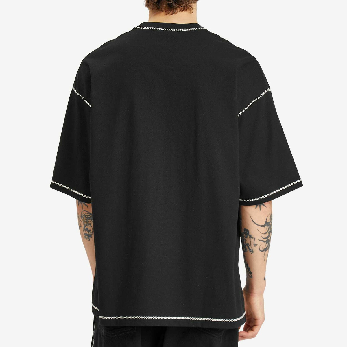 mastermind JAPAN Men's Cross-Stitch T-Shirt in Black