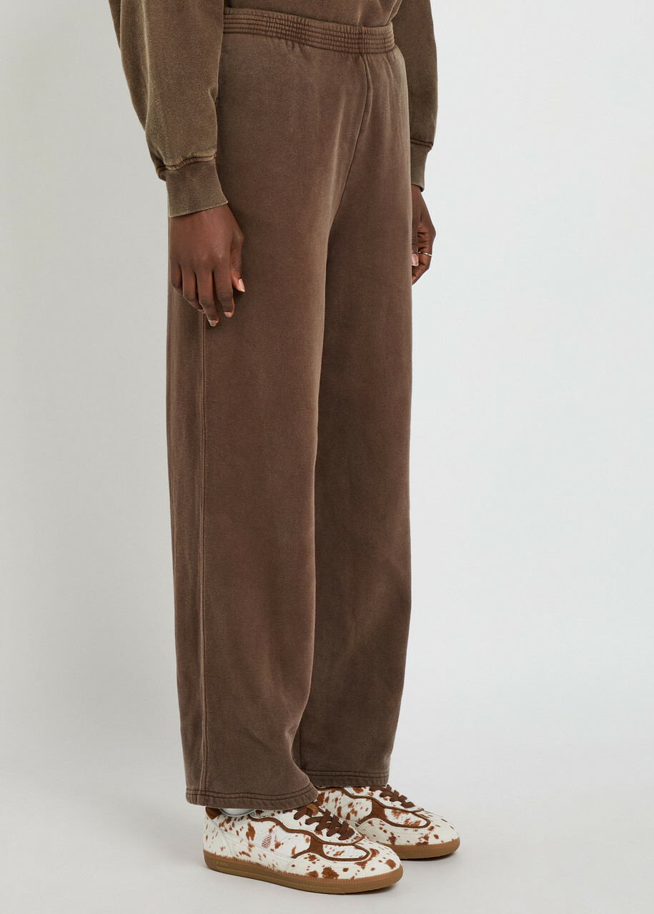 American Vintage Plizzy Logo-print Cotton Sweatpants Light Brown