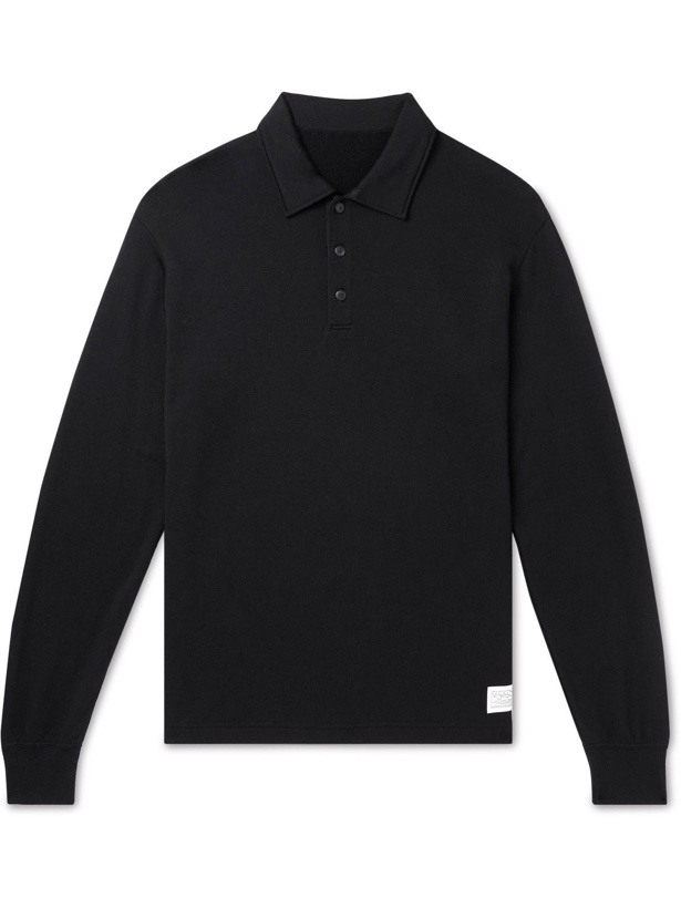 Photo: Visvim - Sport Weller Logo-Appliquéd Wool-Blend Jersey Polo Shirt - Black
