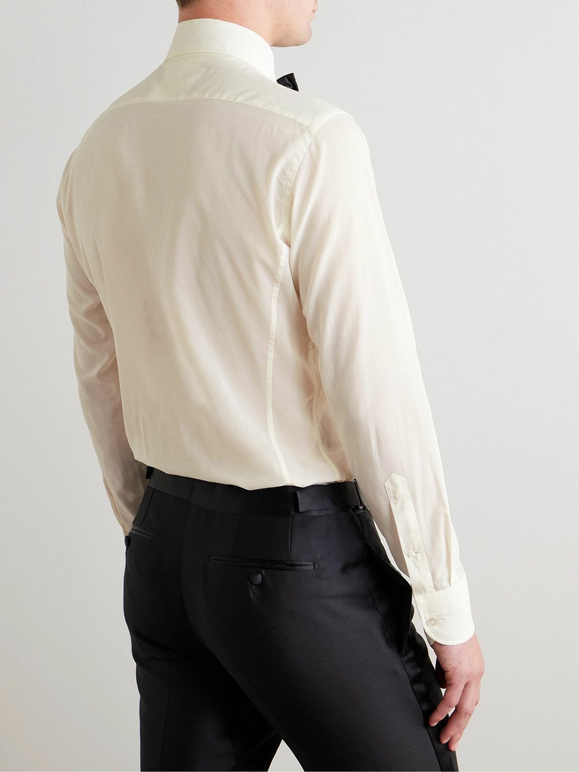 TOM FORD - Pleated Cotton Shirt - Neutrals