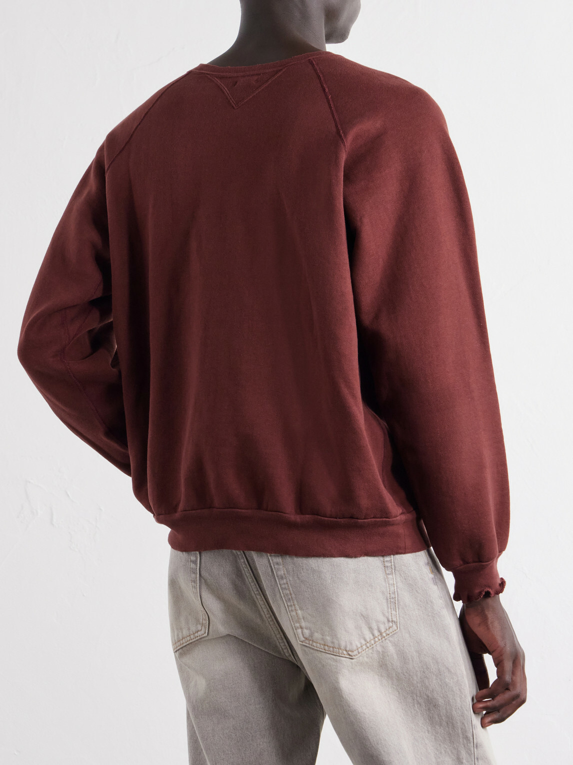 A.PRESSE - Vintage Cotton-Fleece Sweatshirt - Burgundy
