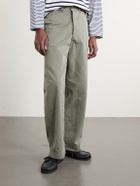 Remi Relief - Straight-Leg Cotton Trousers - Green
