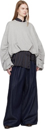 Dries Van Noten Indigo Wide Pleated Jeans