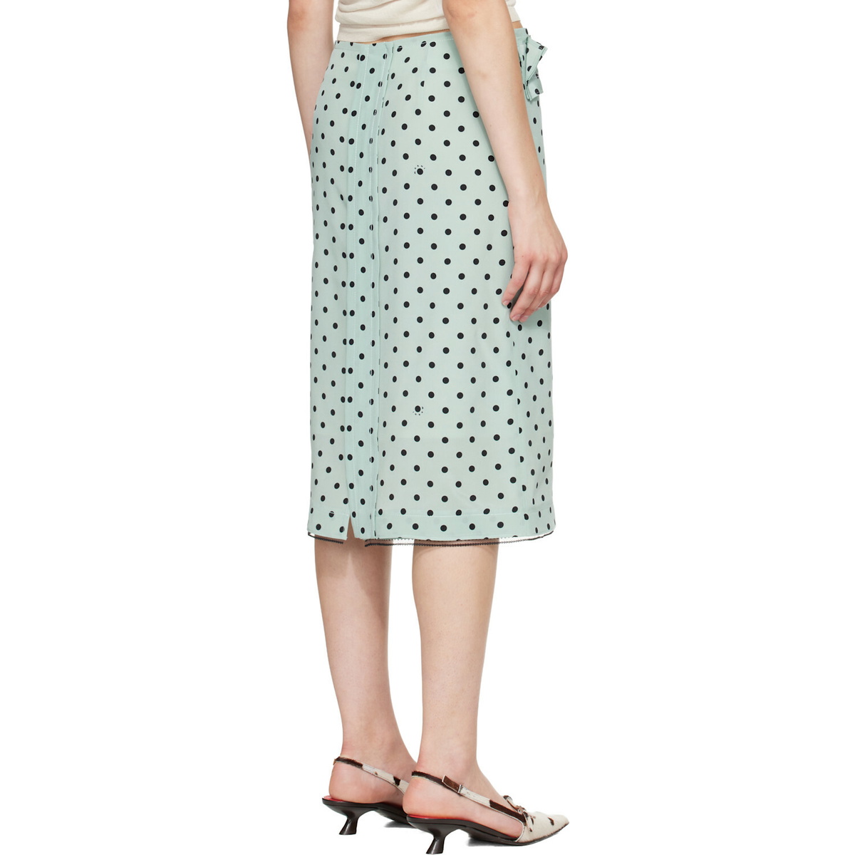Marni Green Polka Dots Midi Skirt