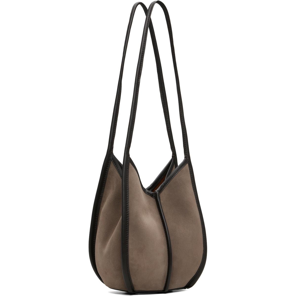 HEREU Taupe Calella Bucket Suede Bag
