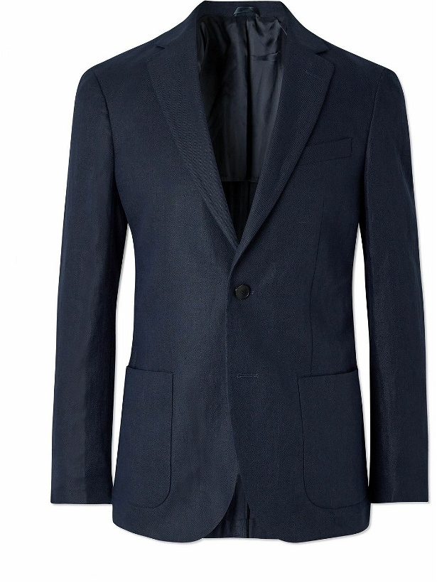 Photo: Mr P. - Unstructured Linen Suit Jacket - Blue