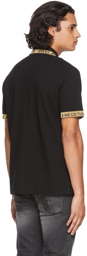 Versace Jeans Couture Black & Gold Logo Collar Polo