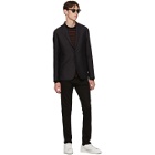 PS by Paul Smith Navy and Brown Wool Zig-Zag Mid-Fit Blazer