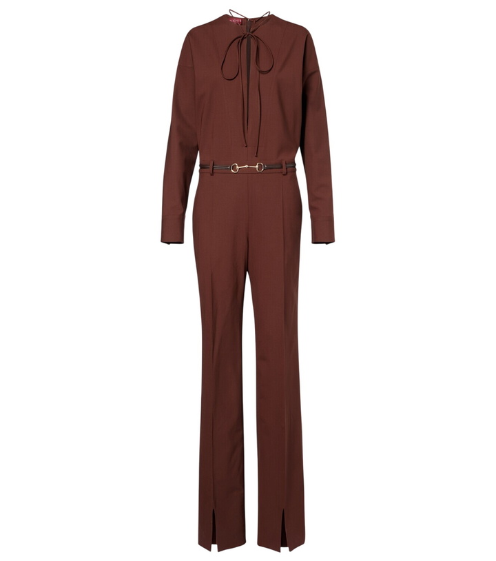 Photo: Gucci Horsebit wool-blend jumpsuit