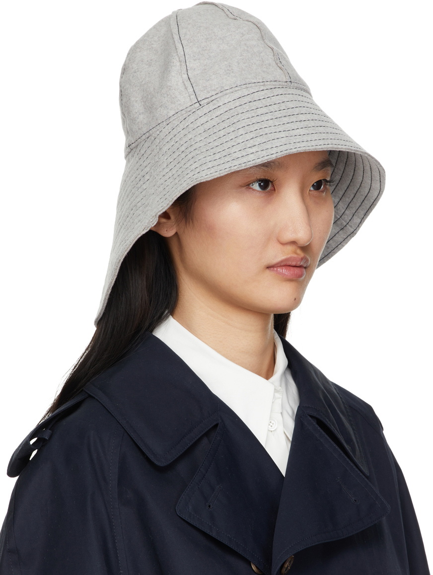 Maison Michel Grey Wool Julianne Hat