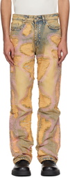 Who Decides War Orange Stud Distressed Jeans